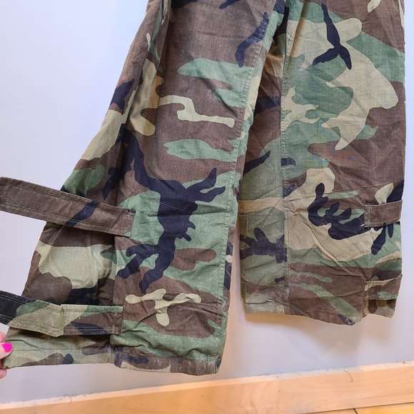 Military Overall Pant Woodland Camo Cargo Chemical Protective NFR Mens Medium - Picture 4 of 14